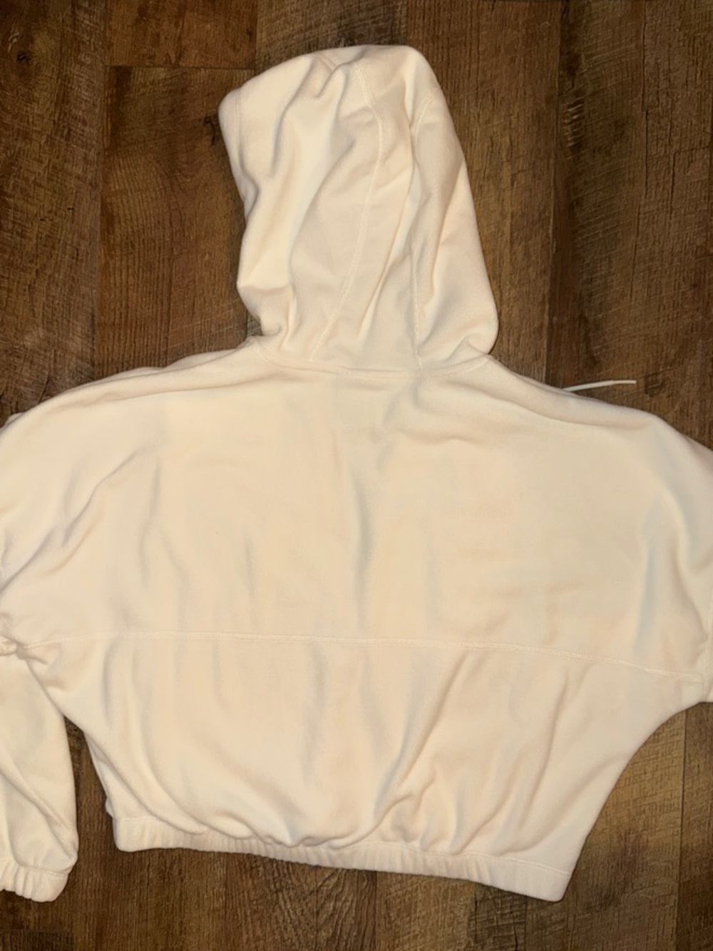 Nike Cream Cropped Zip Hoodie with Black Swoosh - Picture 6 of 6